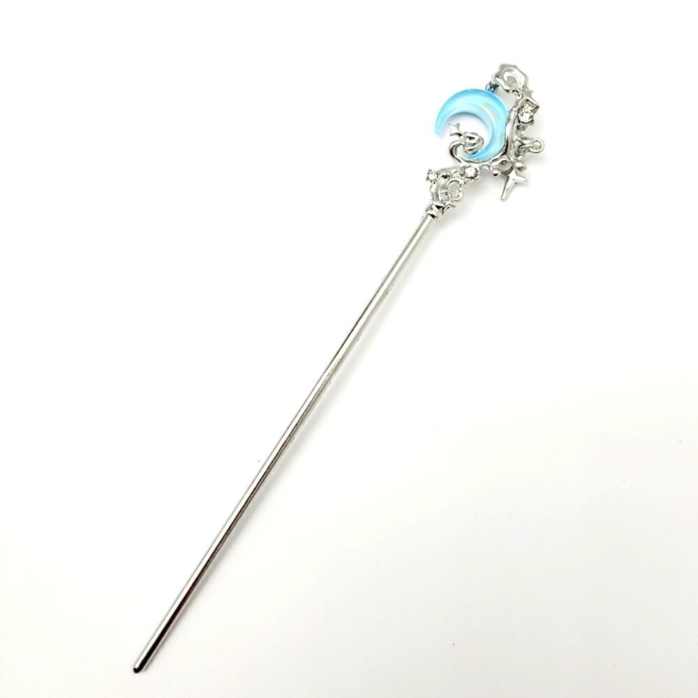 Brand New Blue Moon With Silver Rhinestone Hair Pin